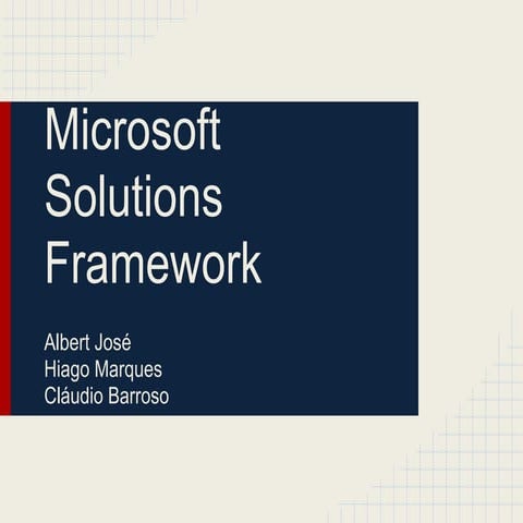 Microsoft solutions framework