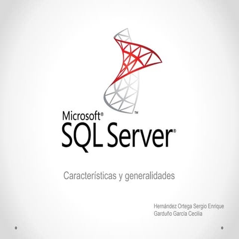 Caracteristicas Microsoft SQL Server | PPTX
