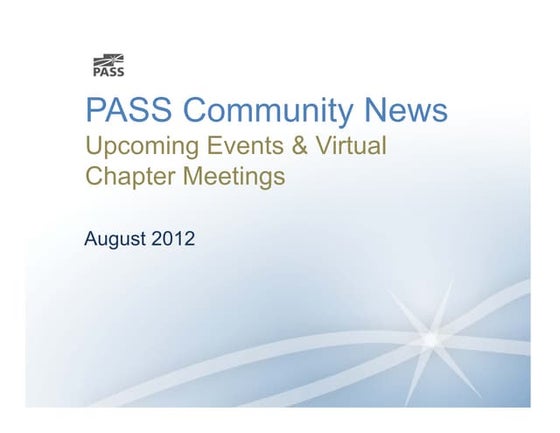 Microsoft SQL Server PASS News August 2012