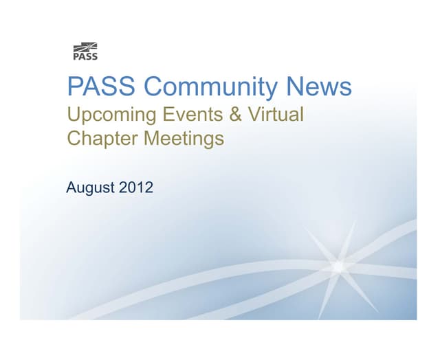 Microsoft SQL Server PASS News August 2012