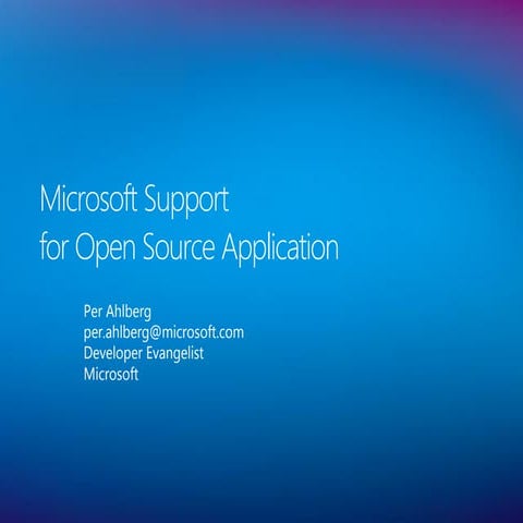 Microsoft support for open source application