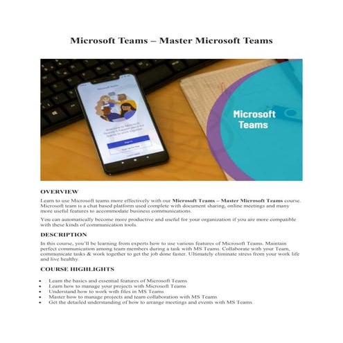 Microsoft teams - master microsoft teams