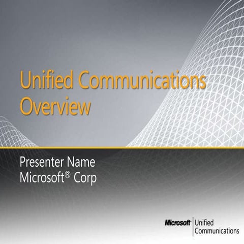 Microsoft Unified Communications - Overview Presentation