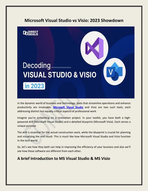 Microsoft Visual Studio vs Visio: 2023 Showdown