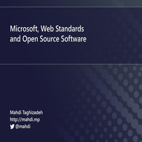 Microsoft, Web Standards and OSS