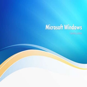 Microsoft windows Operating Systems