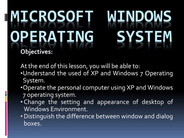 Microsoft windows operating concept