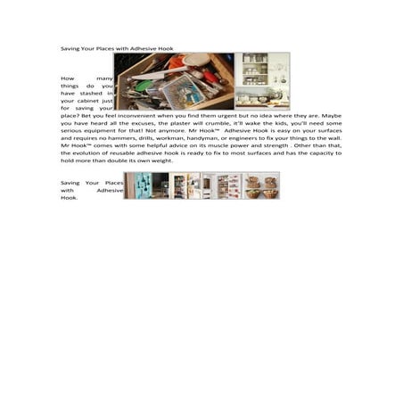 Saving Your Places with Adhesive Hook 