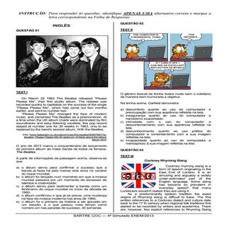  4° simulado Enem(28-09) - Gabarito