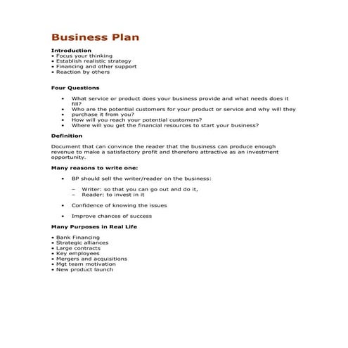 Microsoft word business plan | PDF