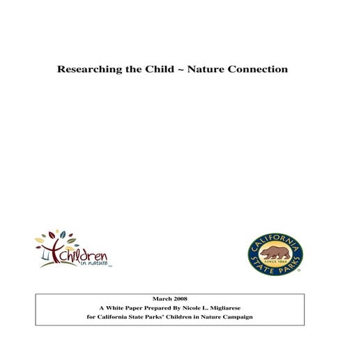 Researching the Child ~ Nature Connection
