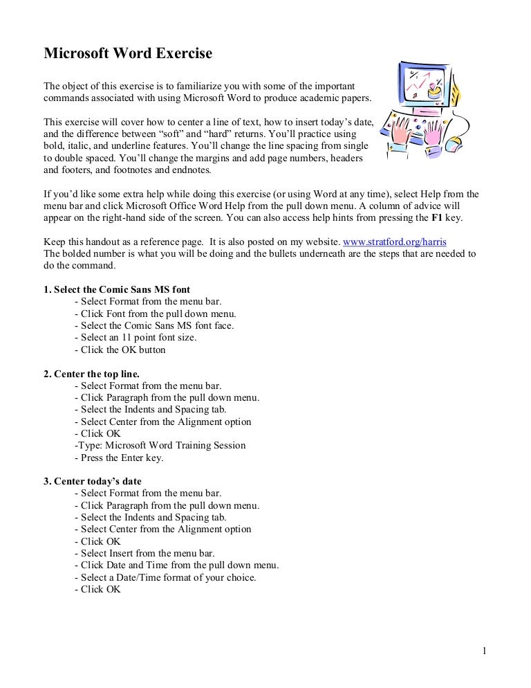 microsoft office exercise