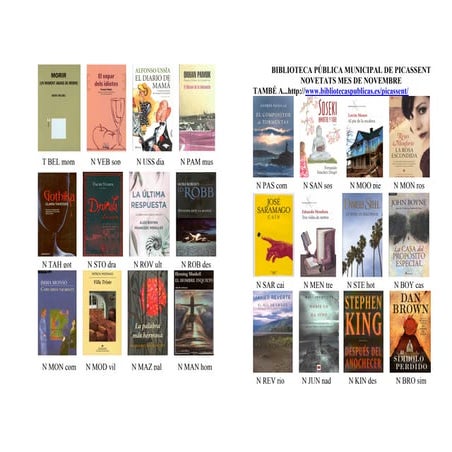 Novetats adults mes de Novembre