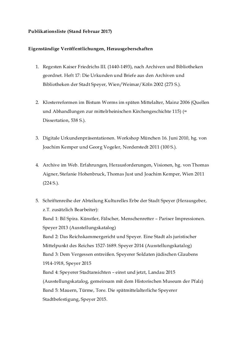 Publikationsliste (Stand Februar 2017)