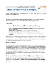 How to Save My Marriage Now