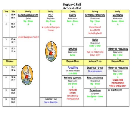 Timeplan 2 kosa 2012 2013 - mal | PDF