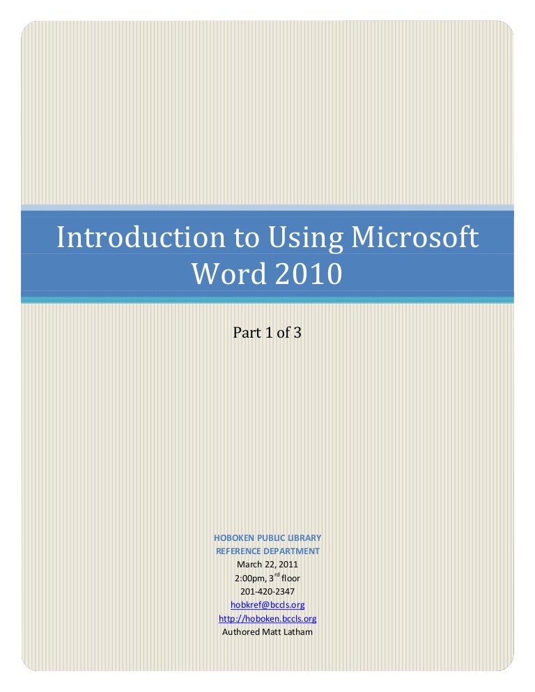 Microsoft Word Basics - part 1