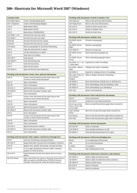 Microsoft word 2007