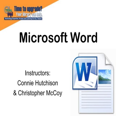 Microsoft Word Basics presentation for class
