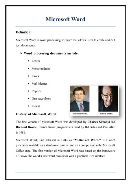 Microsoft word features