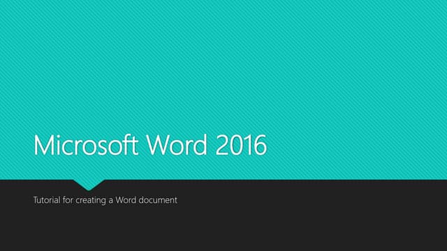 Microsoft word tutorial