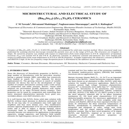 Microstructural and electrical study of 