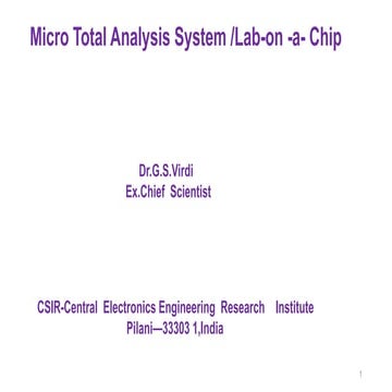 Micro Total Analysis Systems (µTAS) and Lab-on-a-Chip: Design, Micro/Nano-Flu...