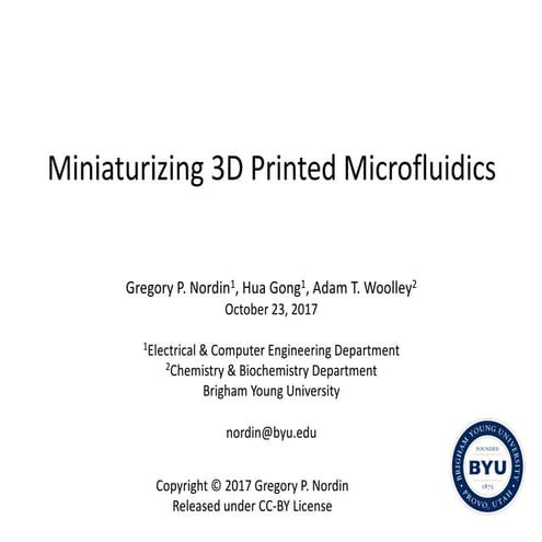 Miniaturizing 3D Printed Microfluidics | PDF