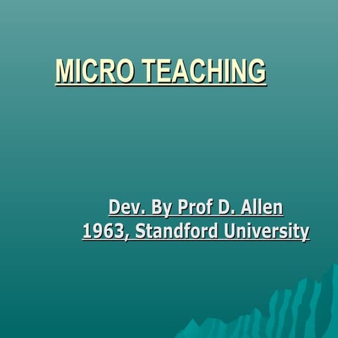 Micro teaching
