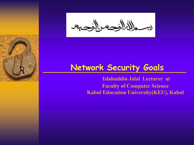 Network Security Goals