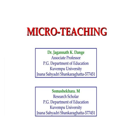Micro teaching