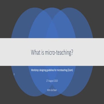 What is micro teaching?