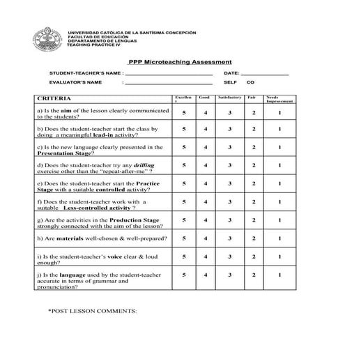 Microteaching assessment pro