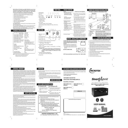 Microtek Smart Hybrid Inverter User Manual - Your Home UPS with Smart ...