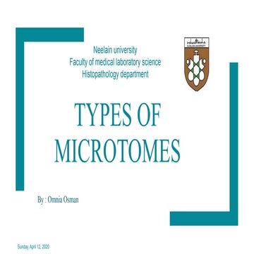 Types Of Microtomes In Histopathology 
