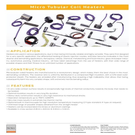 Compact Micro Tubular Coil Heaters – Fast Heat | PDF