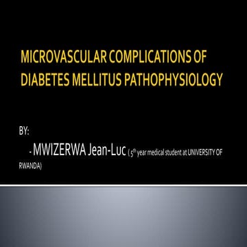 Microvascular complications of diabetes pathophysiology