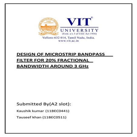 Design of a microstrip bandpass filter 