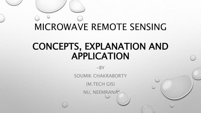 Microwave remote sensing