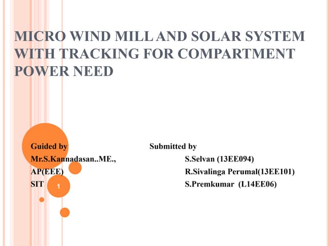 Micro wind mill and solar system with tracking