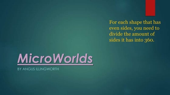 Turtle shapes and commands on micro worlds! | PPT
