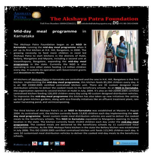 Akshaya patra’s kitchen process in implementing the mid day meal ...