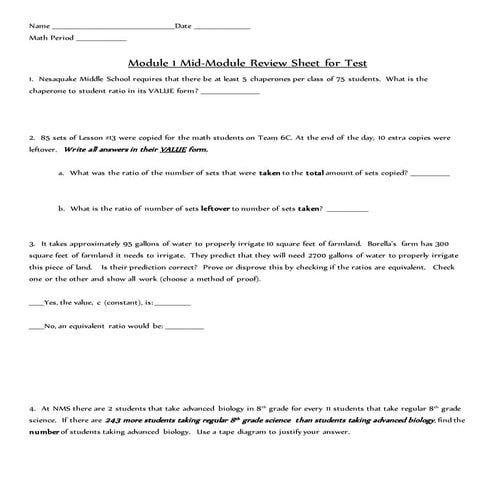 Mid module 1 test review