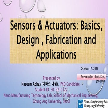 sensors & actuators. | PPTX | Chemistry | Science