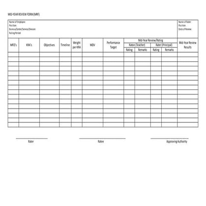 Mid year review form