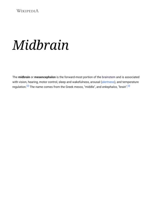 Mid brain | PPTX | Brain and Nervous System Disorders | Diseases and ...