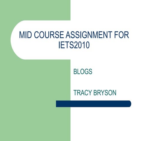Mid Course Assignment For IETS2010