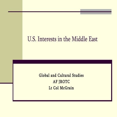 Middle East in Transition - Lesson 1 - US Interests in the Middle East