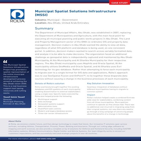 Municipal Spatial Solutions Infrastructure