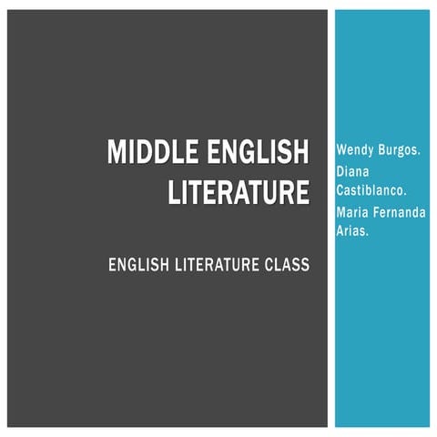 Middle english literature.